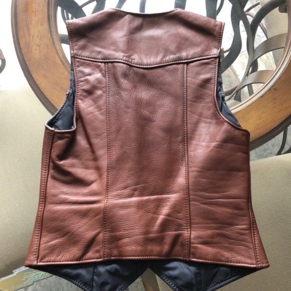 Kerr 100% Leather Brown Vest - Picture 6 of 7